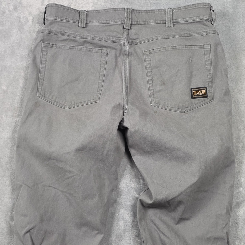 Duluth Trading Co Men's Canvas Pants Size 36x34 Gray Flex Fire Hose Workwear - Picture 6 of 7